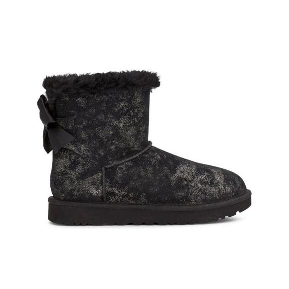 NEW UGG® Mini Bailey Bow Glimmer Faux Fur Lined Boot - Picture 3 of 5